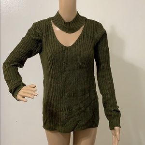 NWT olive green knit sweater